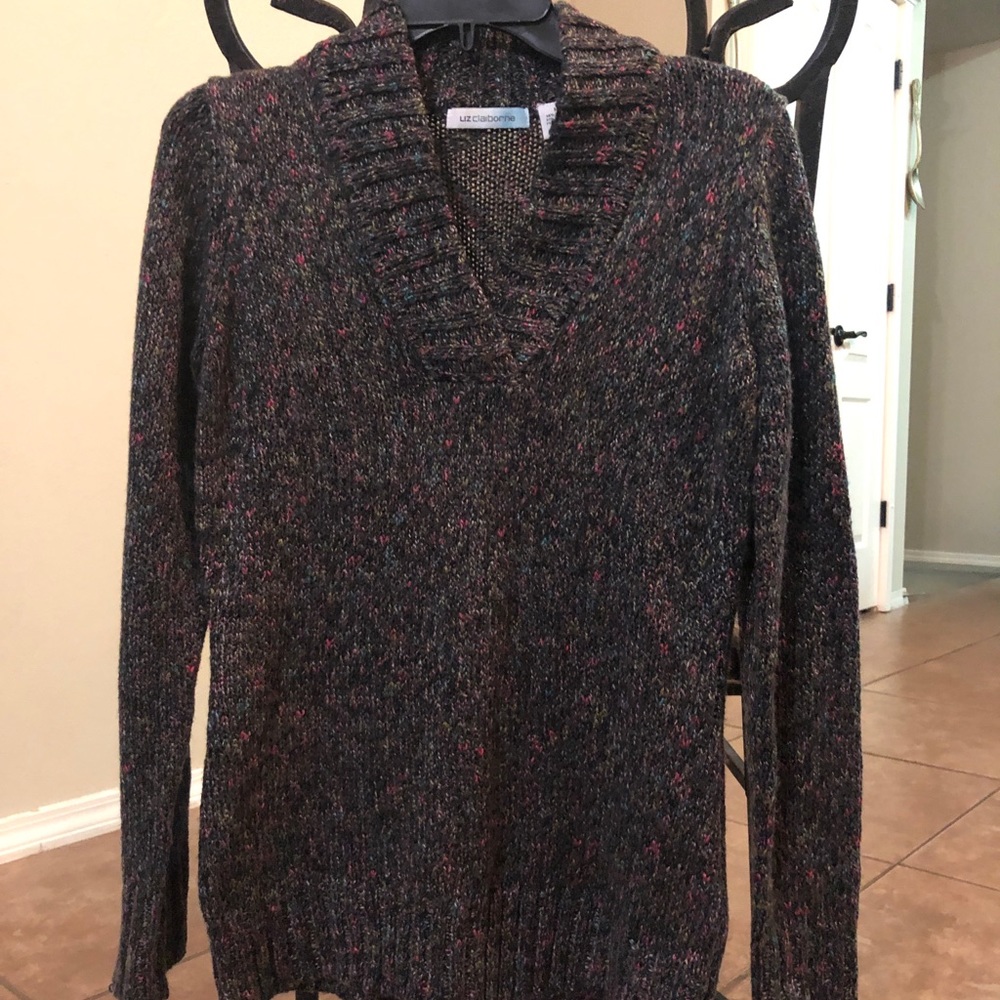 Liz Claiborne multi color tweed sweater